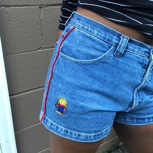 🖤90s Yada Yada Blue Denim Shorts w Embroidery